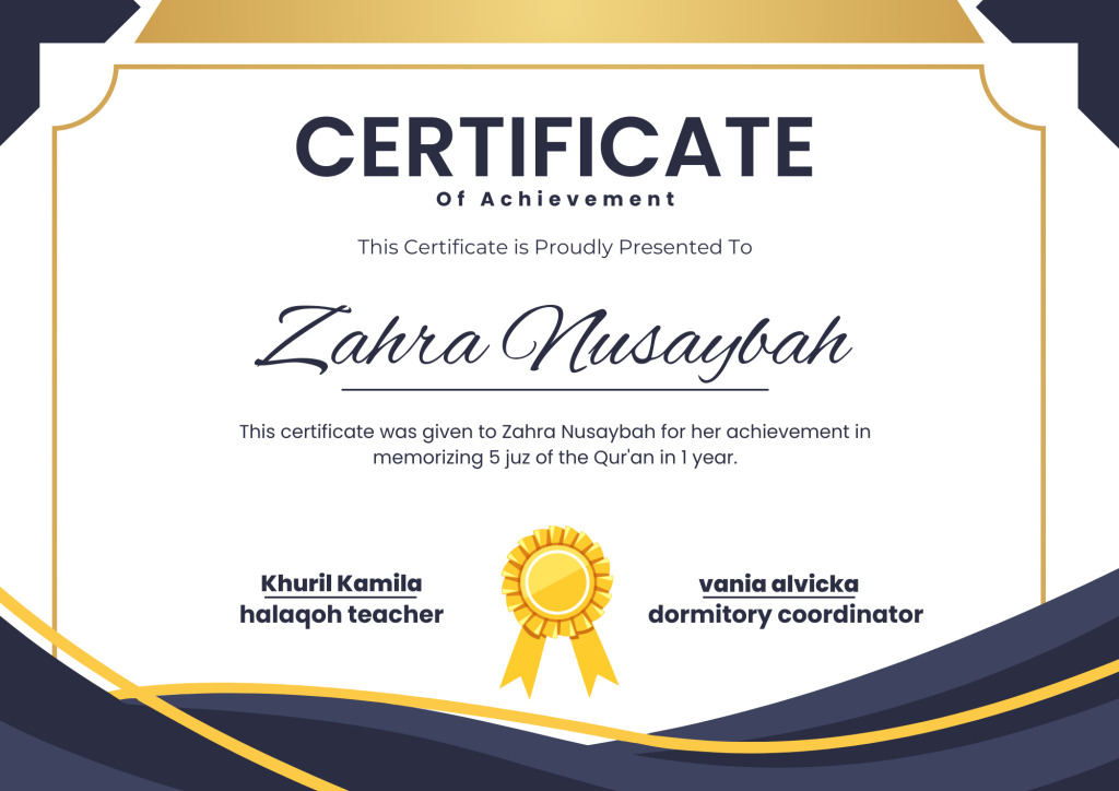 Blue and Gold Elegant Curved Certificate Of Achievement Certificate (1)