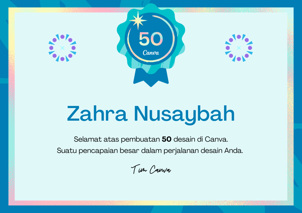 Lencana Pencapaian 50 Desain Canva